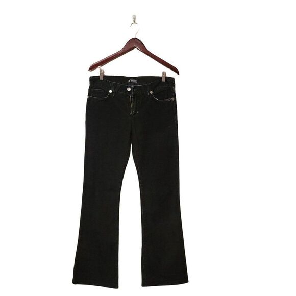 Versace Jeans Couture Womens Pants Black 30 Corduroy Bootcut Flare Logo - Picture 1 of 7